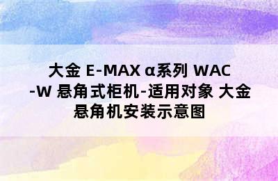 大金 E-MAX α系列 WAC-W 悬角式柜机-适用对象 大金悬角机安装示意图